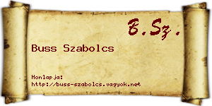 Buss Szabolcs névjegykártya