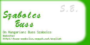 szabolcs buss business card